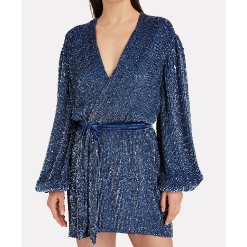 Retrofete Gabrielle Robe Sequin Mini Dress Blue